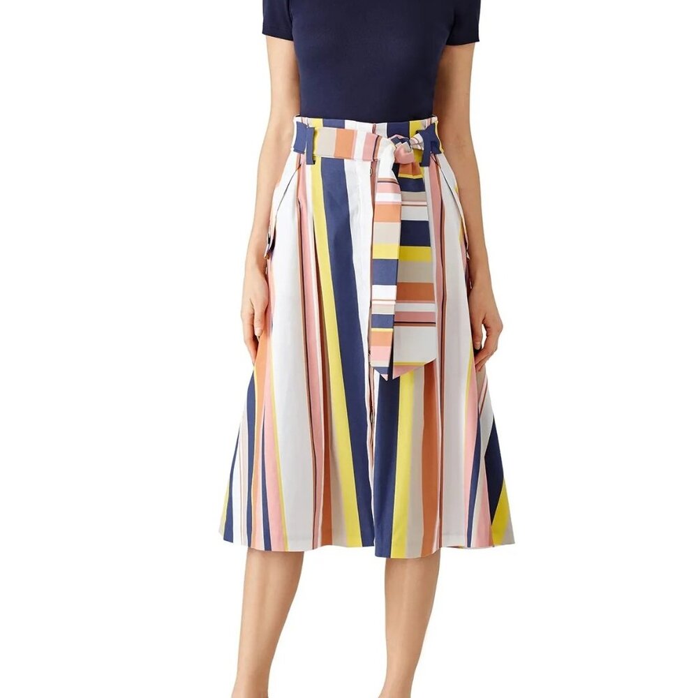 Tanya‎ Taylor Alibi Striped Shelby Tie Waist Skirt Size 8